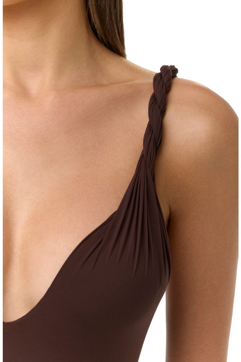 Deep Plunge Capri Jumpsuit, Alternate, color, DARK CHOCOLATE