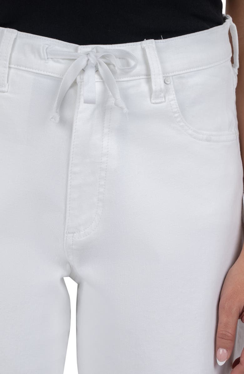 KUT from the Kloth Holly Drawstring Waist Mid Thigh Denim Shorts, Alternate, color, Optic White