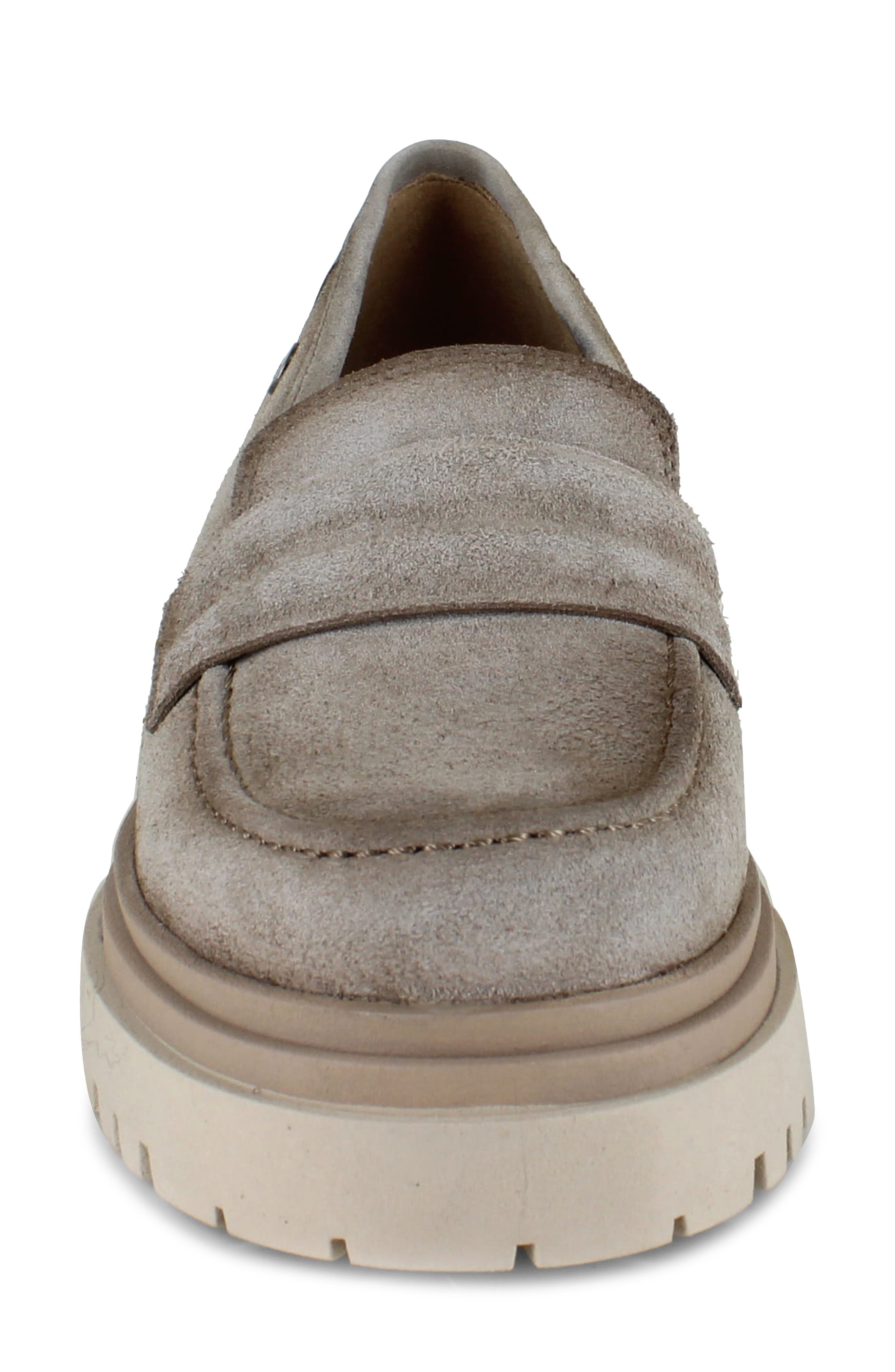 National Comfort Rosalia Water Resistant Suede Lug Sole Loafer, Alternate, color, Sanse