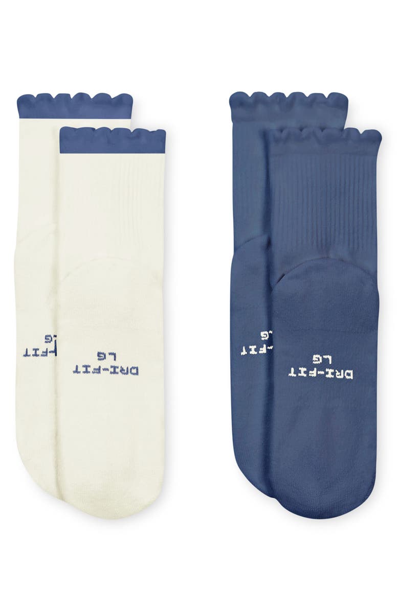 Nike Everyday Elevated Assorted 2-Pack Dri-FIT Cotton Blend Crew Socks, Alternate, color, Ivory Multi