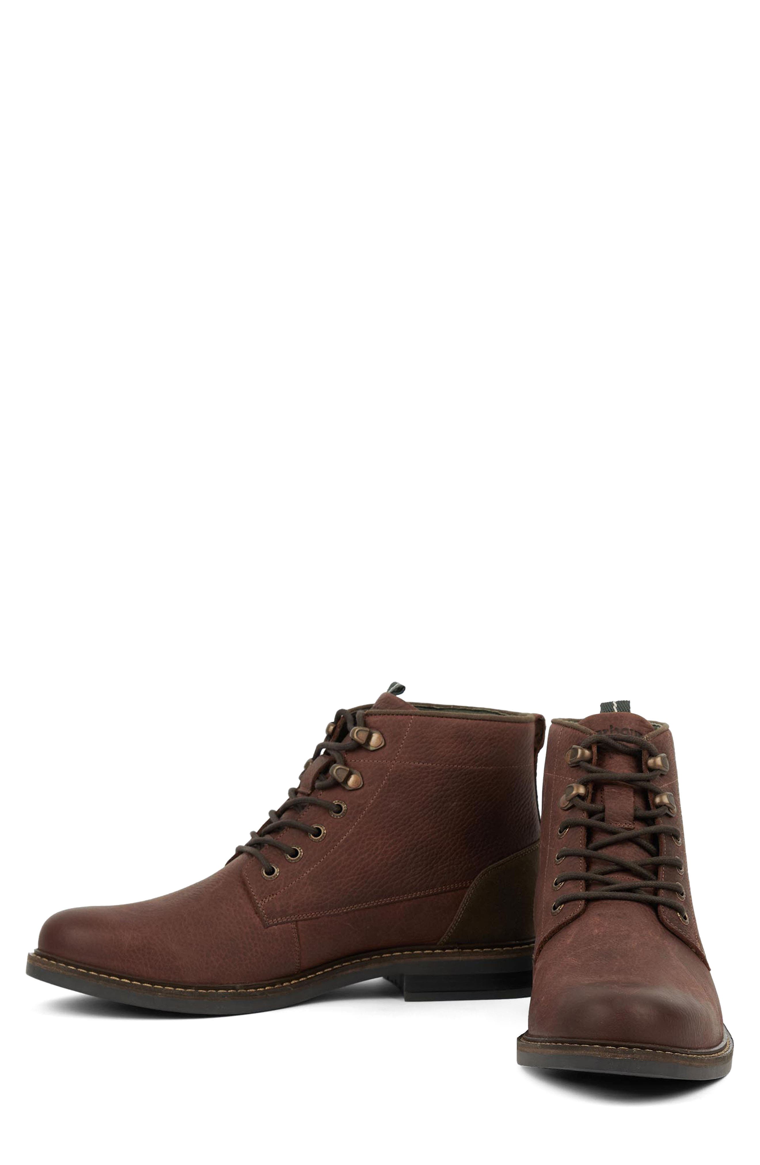 Barbour Deckham Plain Toe Boot, Alternate, color, Cedar