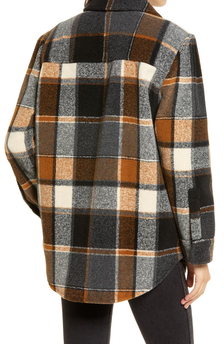 Treasure & Bond Plaid Puff Sleeve Shirt Jacket, Alternate, color, 