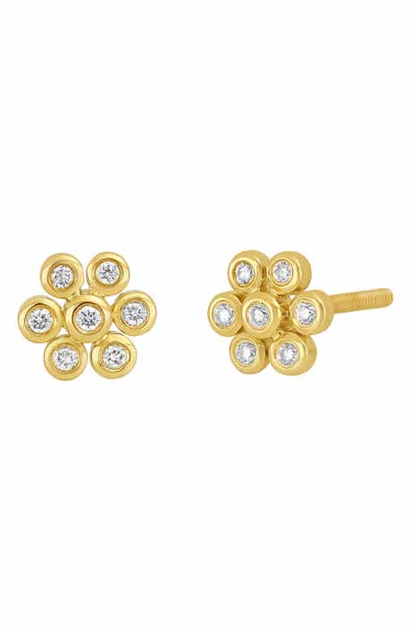 Kids' 18K Gold Diamond Flower Stud Earrings (Nordstrom Exclusive)