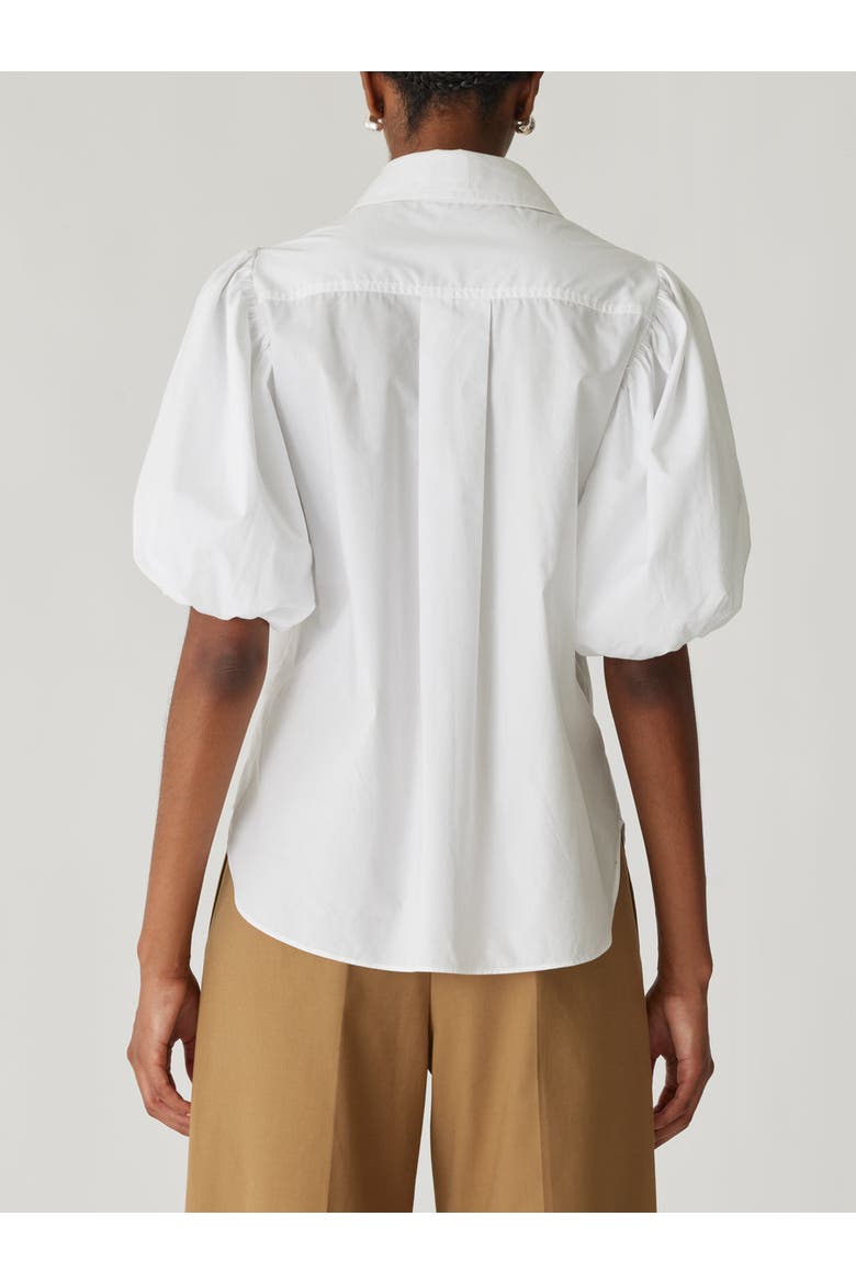Puff Sleeve Button Down Shirt, Alternate, color, MILK
