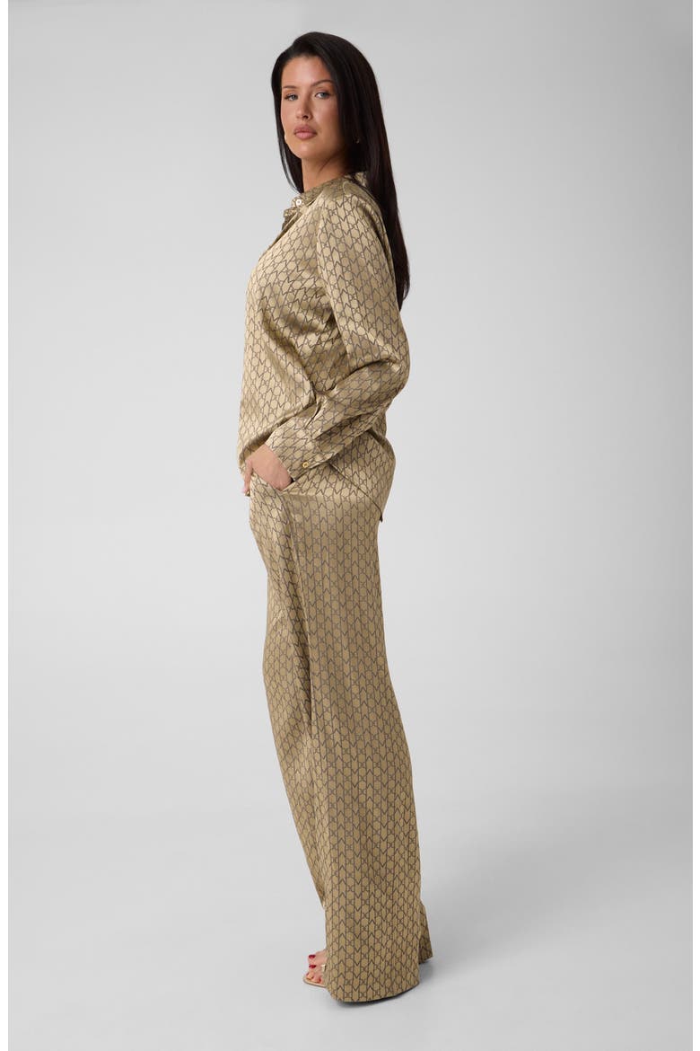 Melissa Monogram Jacquard Shirt, Alternate, color, GOLD/ BLACK