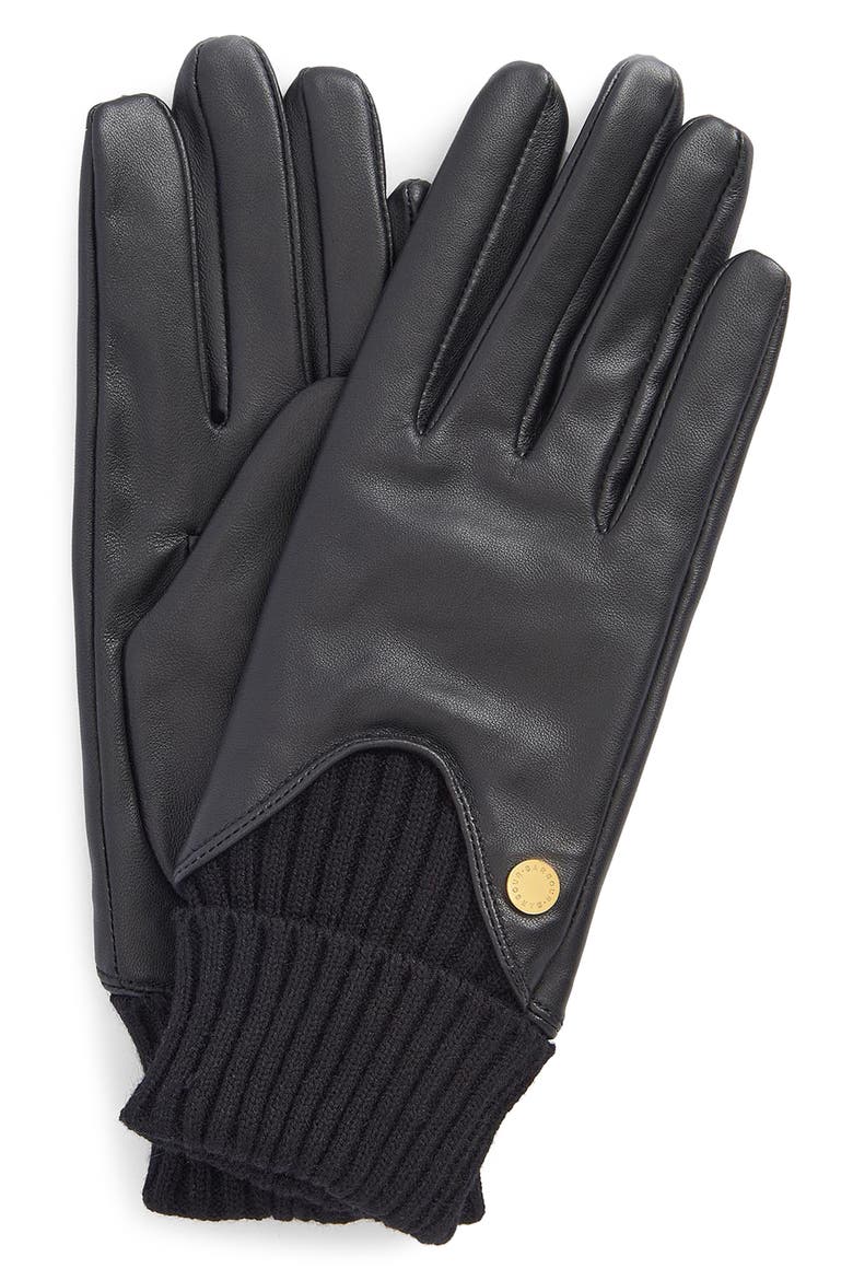 Deanna Leather Gloves, Alternate, color, BLACK