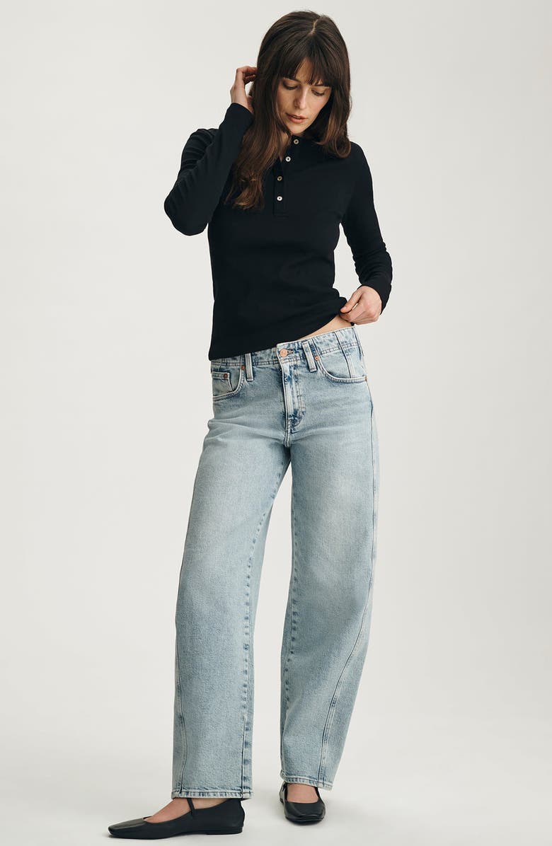 Mavi Jeans Stretch Cotton Rib Henley, Alternate, color, 