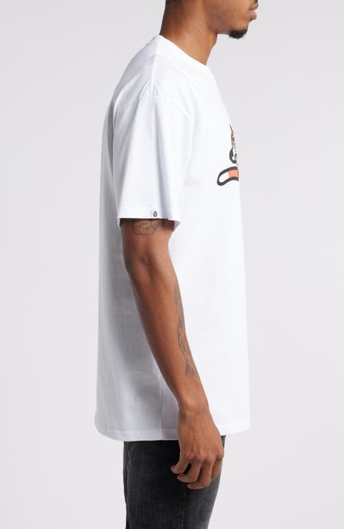 Icecream Running Dog Cotton Graphic T-shirt In White