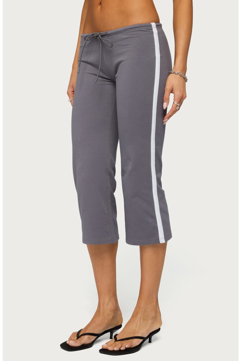 Milene Contrast French Terry Capris, Alternate, color, CHARCOAL