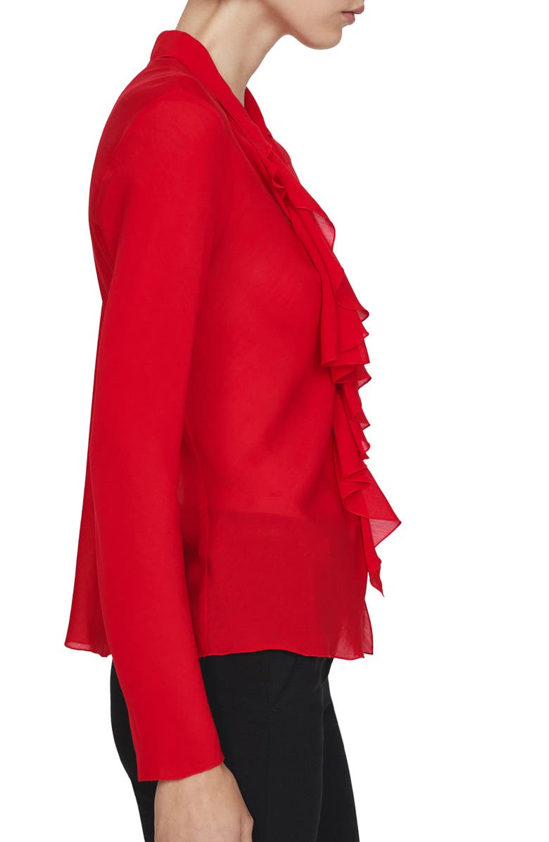 MANGO Ruffle Long Sleeve Top, Alternate, color, 