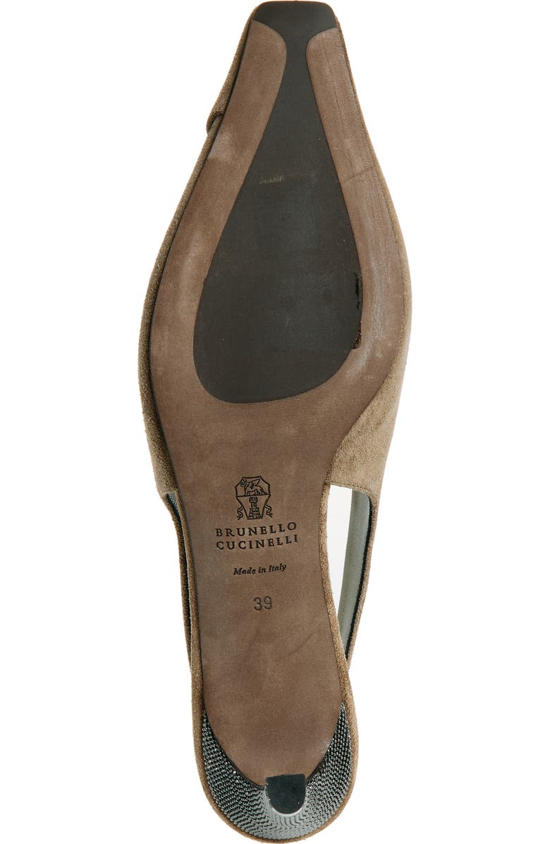 Brunello Cucinelli Wrap Slingback Pump, Alternate, color, Brown