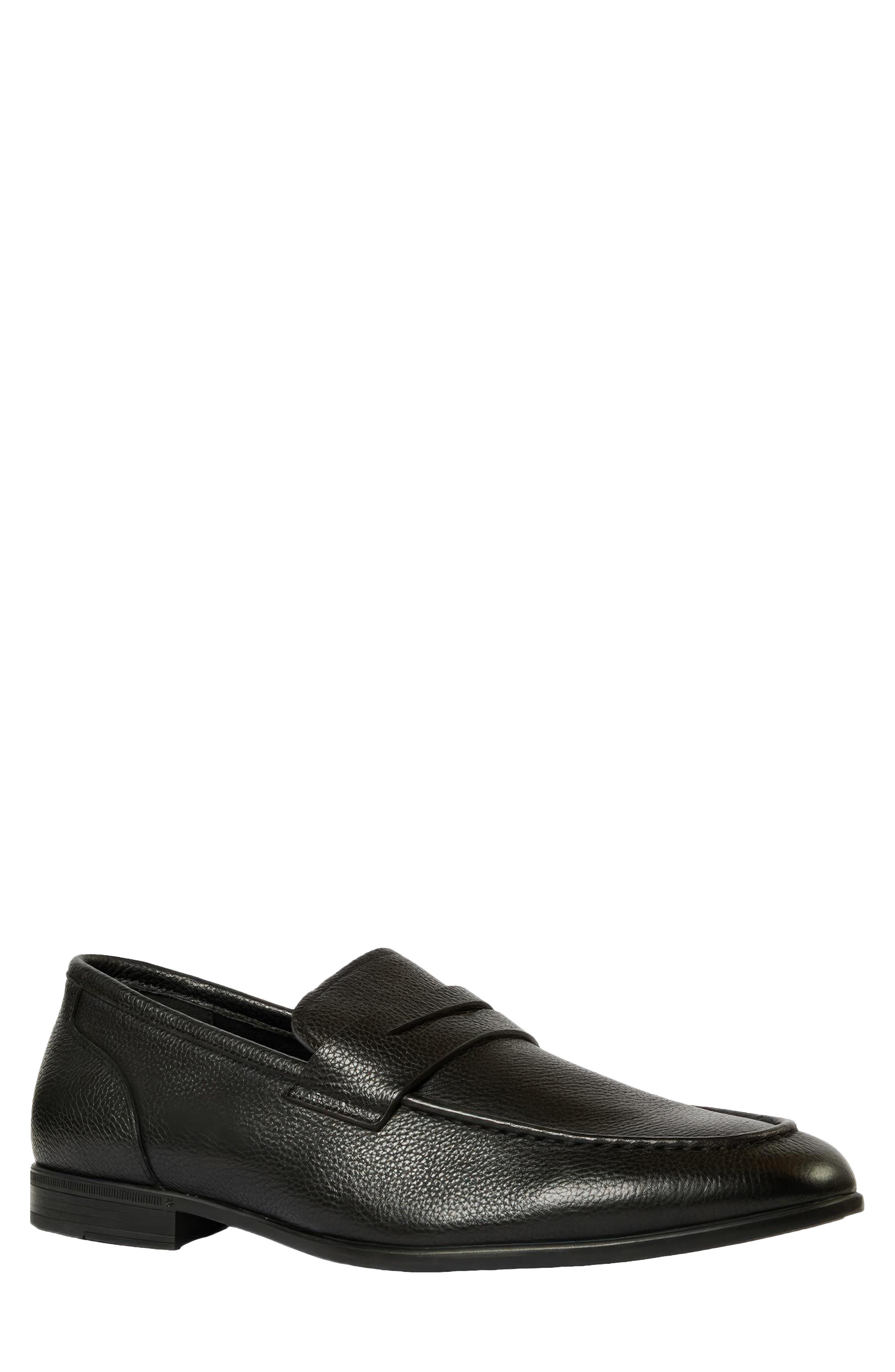 Thomas Leather Penny Loafer, Main, color, BLACK LEATHER