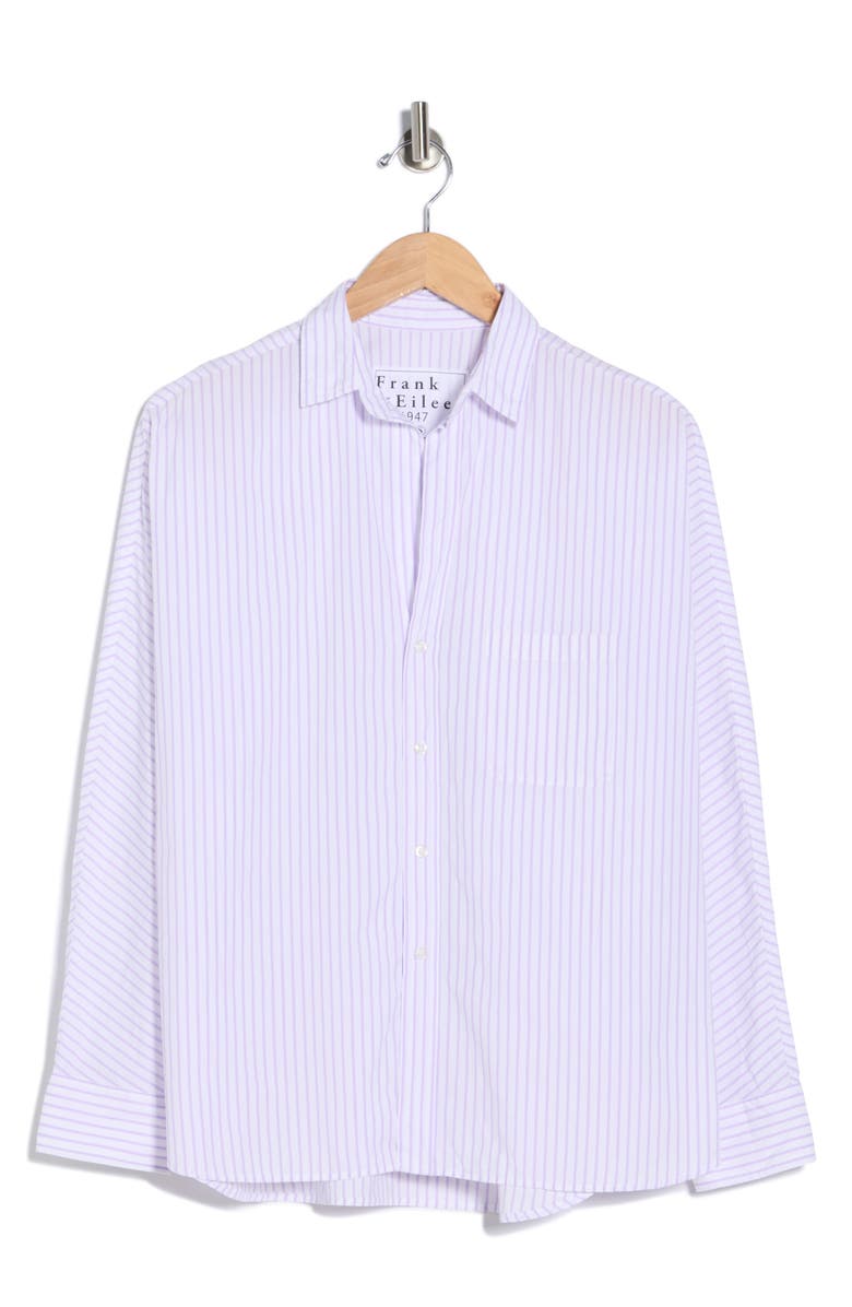 Frank & Eileen Continuous Cotton Button-Up Shirt, Main, color, Light Purple Stripe