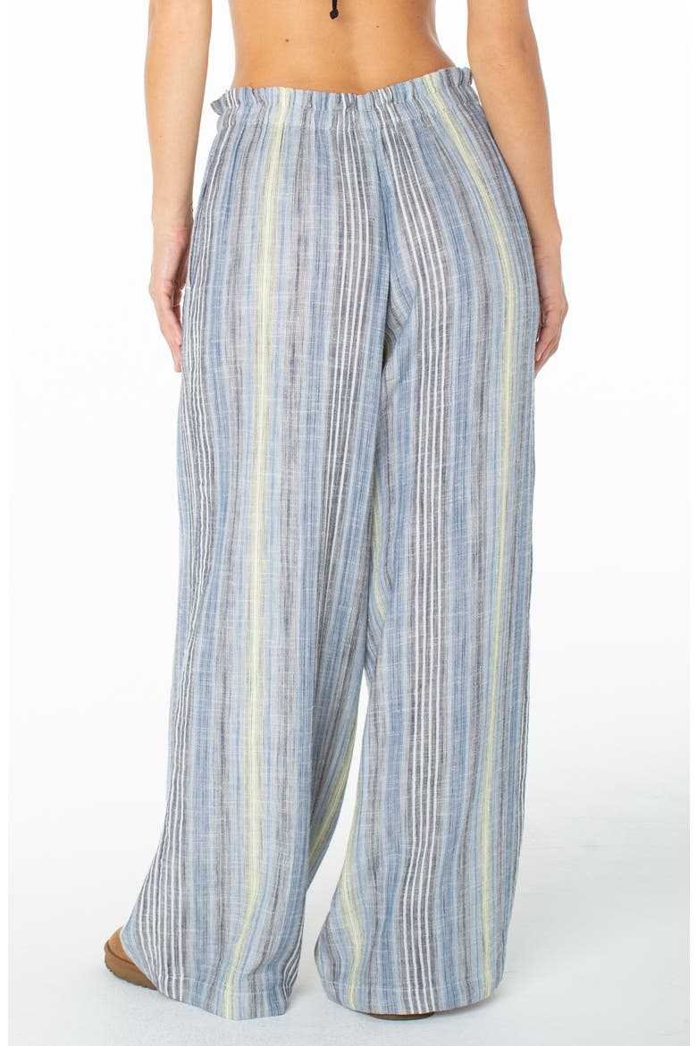 Offshore Stripe Wide Leg Cotton Pants, Alternate, color, MOOD INDIGO