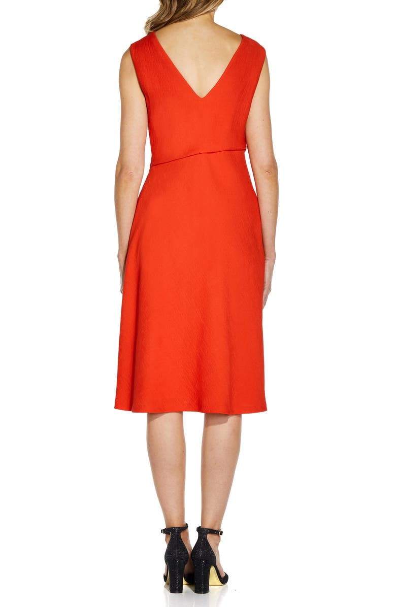 Adrianna Papell Sleeveless Pleated Crepe Dress, Alternate, color, 