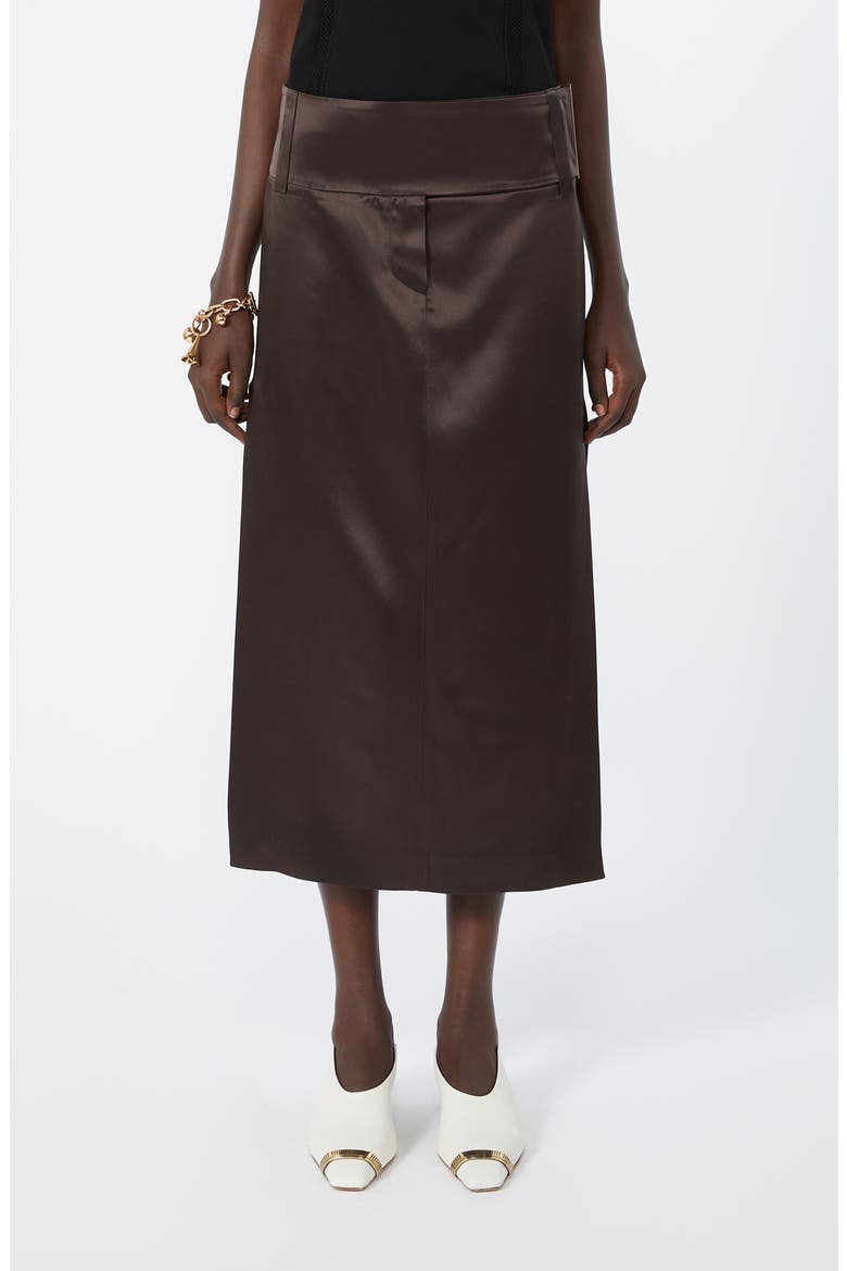 Oblare Midi Skirt, Main, color, CHOCOLATE