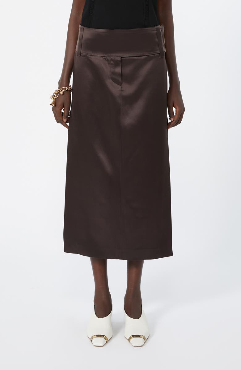 SPORTMAX Oblare Midi Skirt, Main, color, Chocolate
