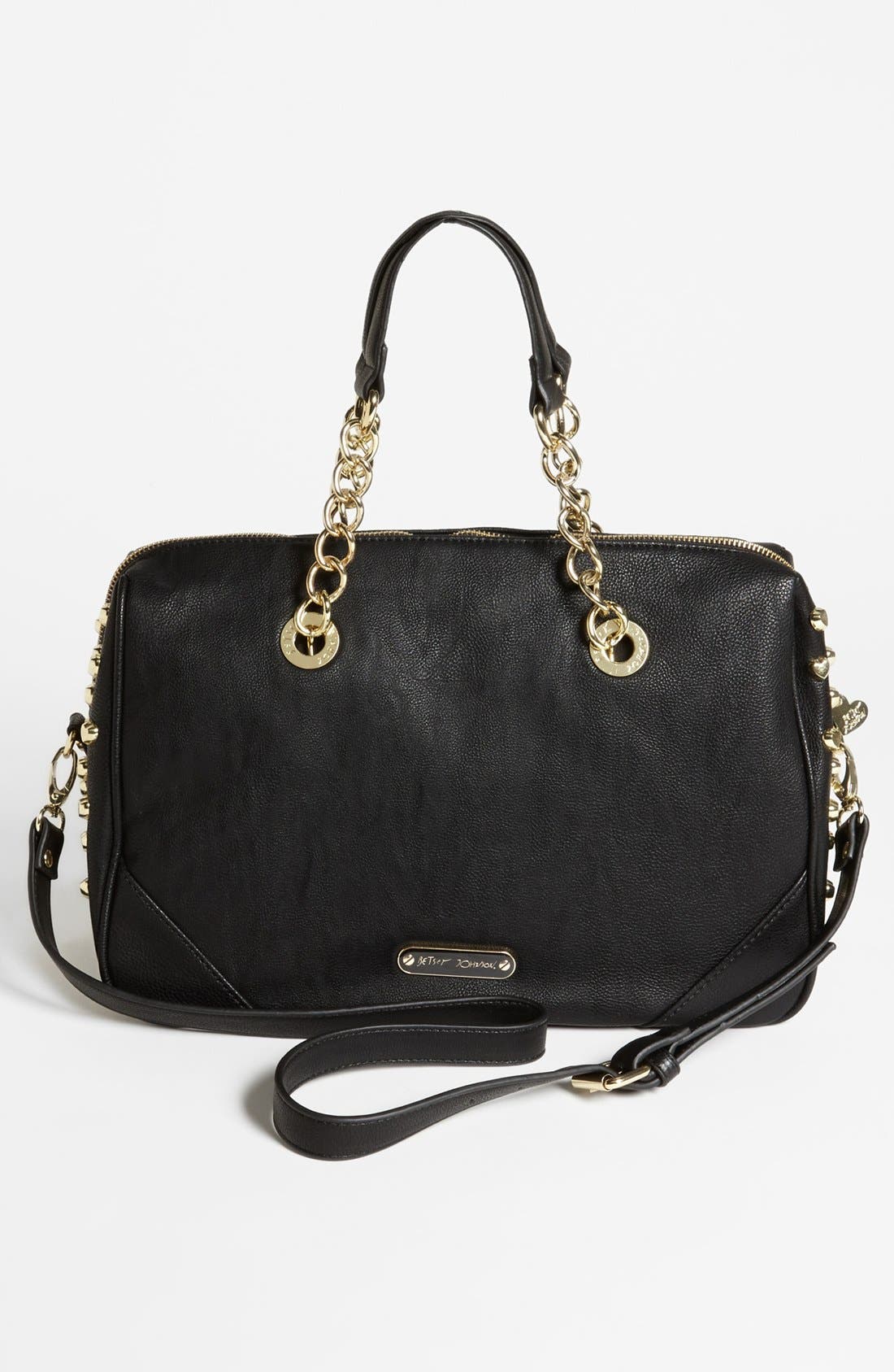 'Heart Attack' Satchel, Alternate, color, BLACK
