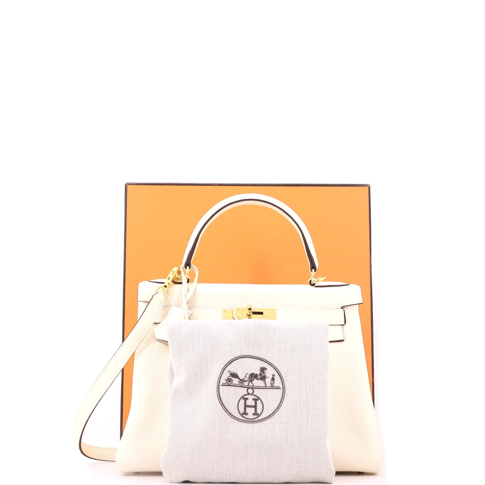 Kelly Handbag Light Togo with Gold Hardware 28, Alternate, color, White