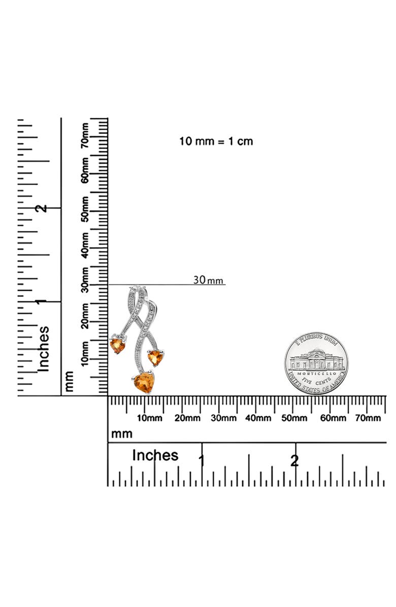 Haus of Brilliance Silver Citrine and Diamond Accent Spiral Drop Pendant Necklace, Alternate, color, White