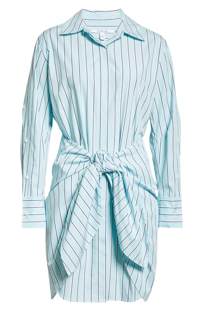 Derek Lam 10 Crosby Stripe Tie Waist Long Sleeve Cotton Shirtdress, Alternate, color, 