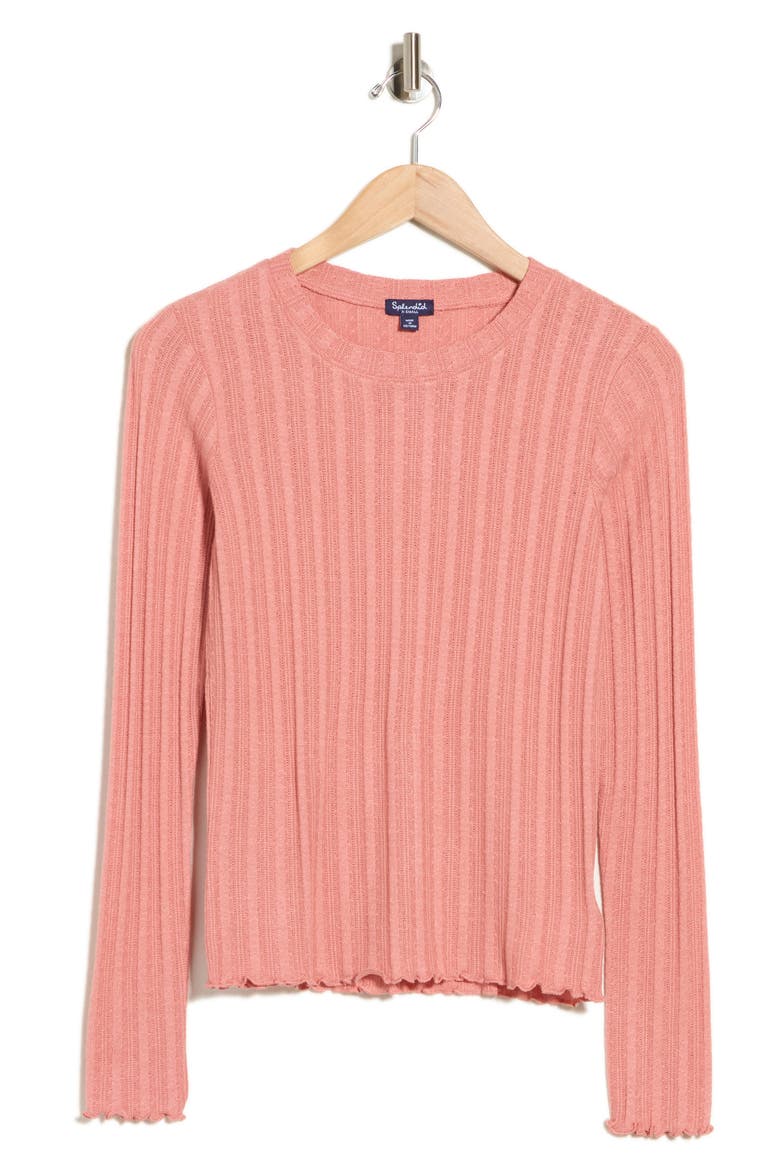 Long Sleeve Pointelle T-Shirt, Main, color, DESERT SAND