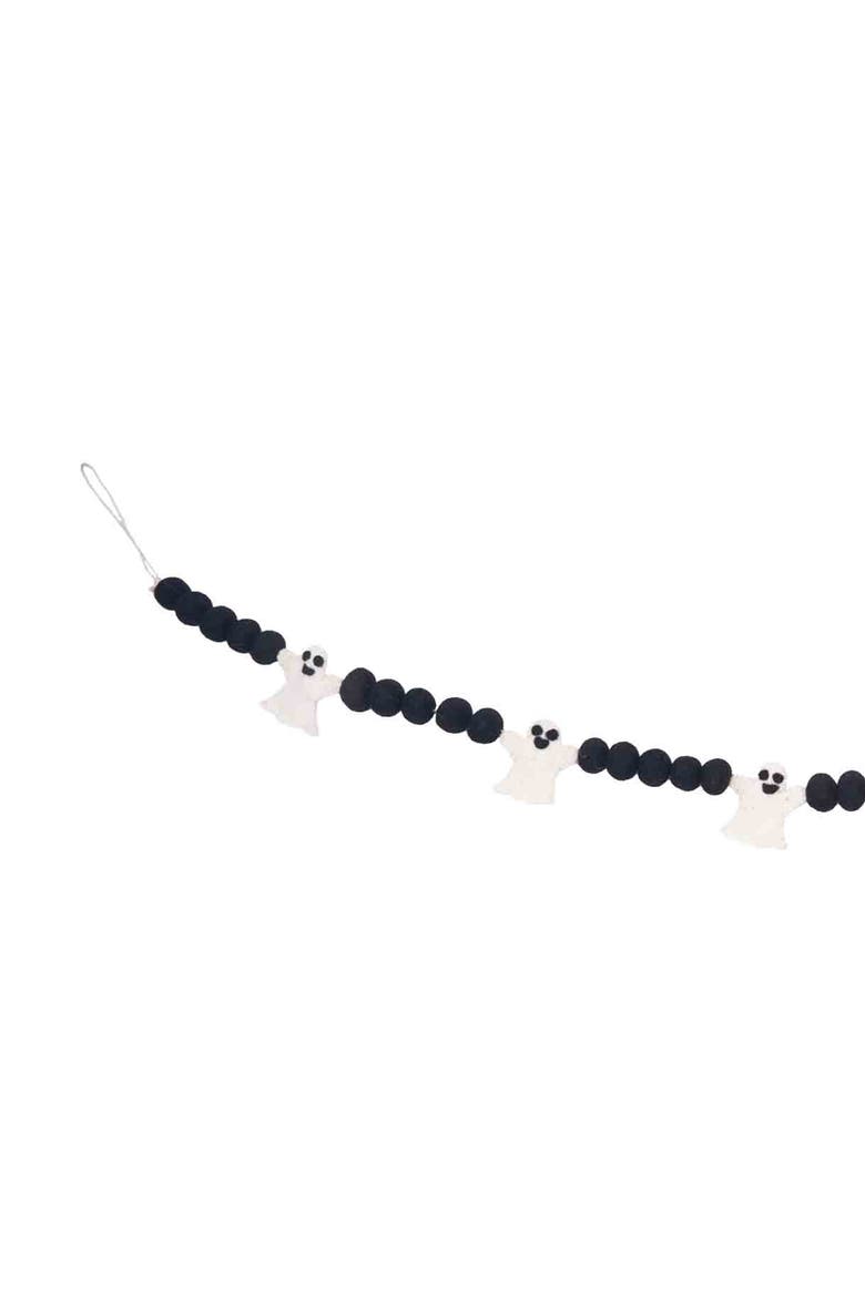 60" Ghost Decorative Felt Halloween Garland, Alternate, color, Black