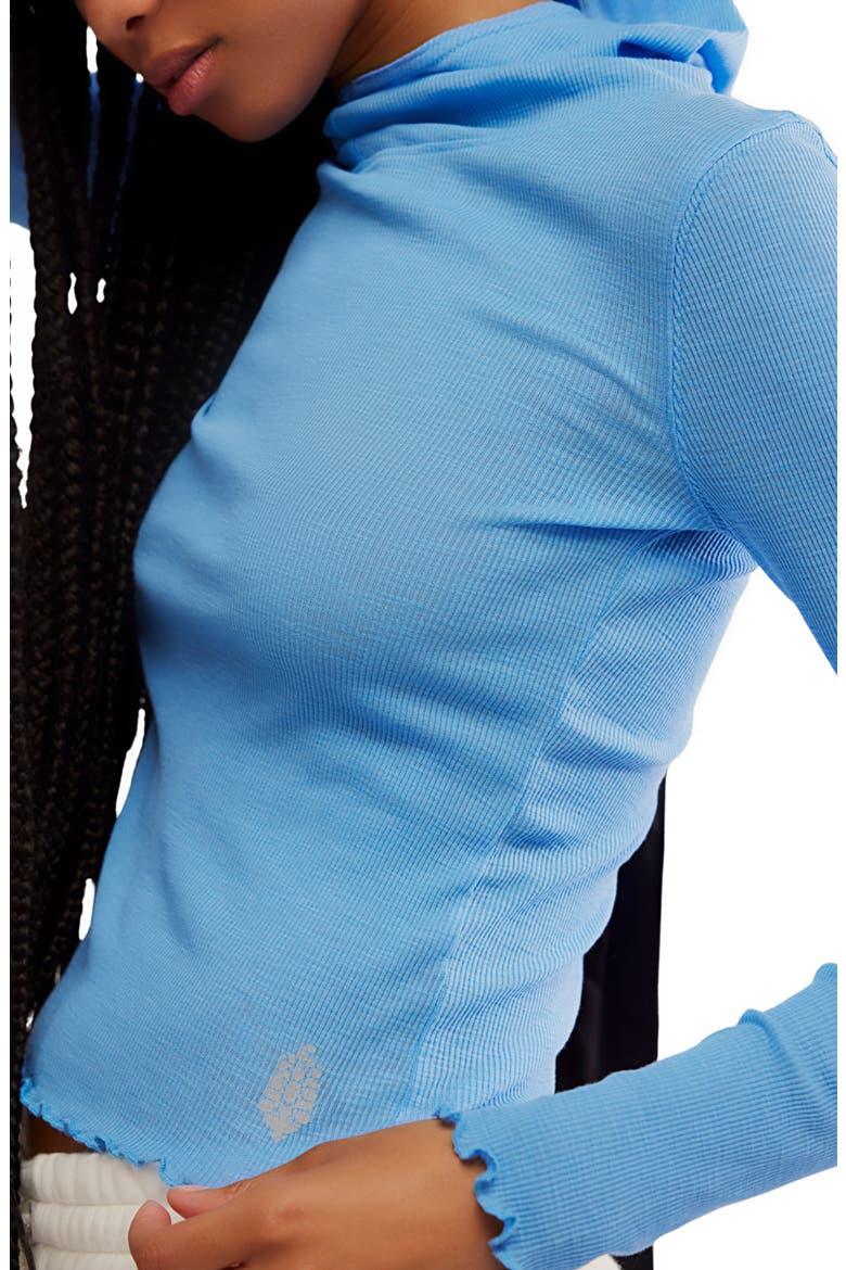 FP Movement Breathe Easy Cotton Blend Hoodie, Alternate, color, RIVIERA BLUE