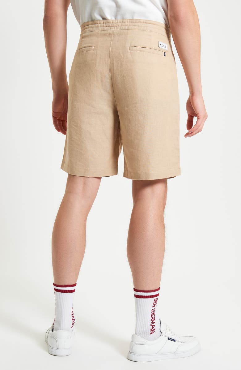 Ben Sherman Linen & Cotton Drawcord Shorts, Alternate, color, 