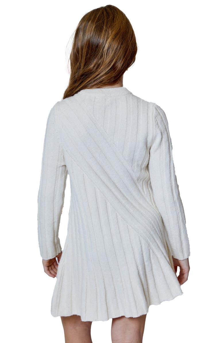 Design History Kids' Asymmetric Rib Sweater Dress, Alternate, color, Tan Suede