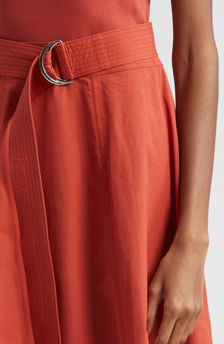 Veronica Beard Facia Mixed Media Stretch Cotton Dress, Alternate, color, Brick Red