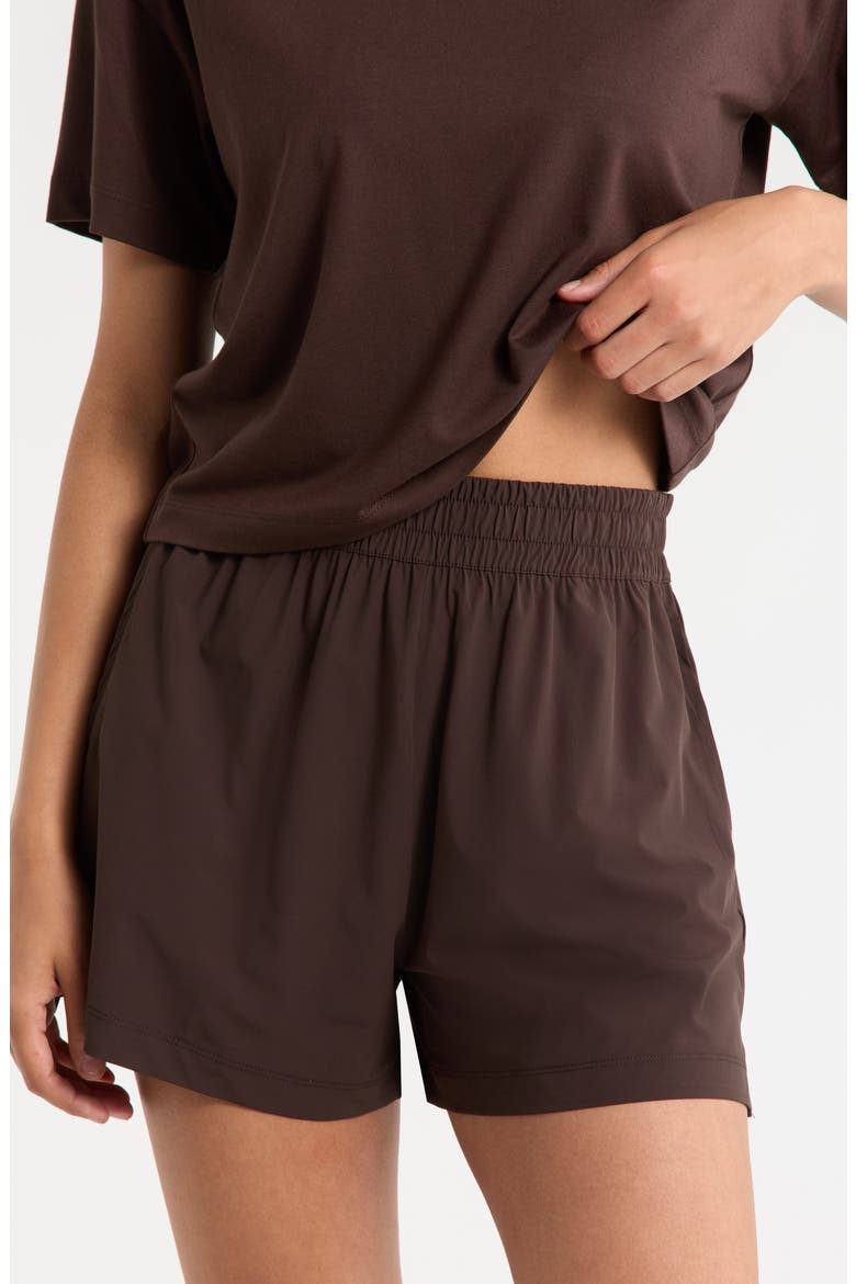 Atlas High Waist Daily Shorts, Alternate, color, BROWN MOLE