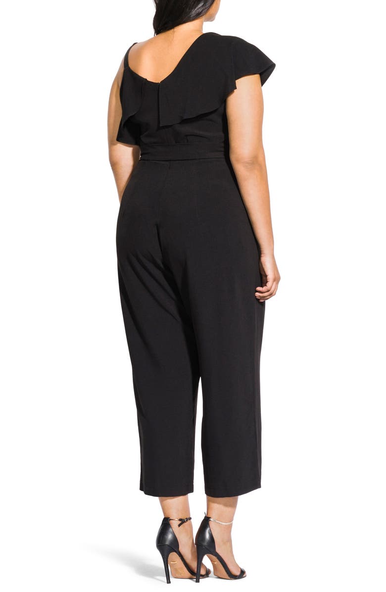 City Chic Romance Asymmetrical Crop Jumpsuit, Alternate, color, 