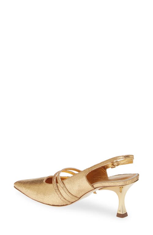 Kaanas Kaia Double Strap Slingback Pump In Gold