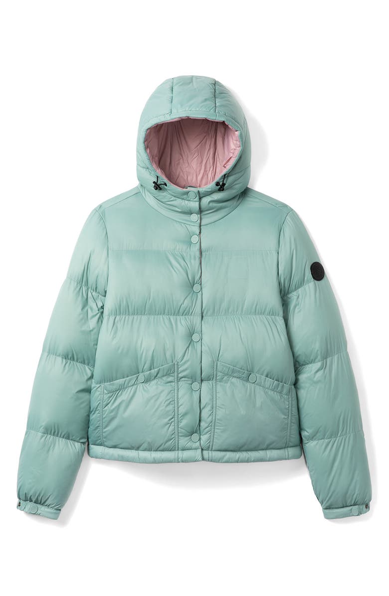 Noize Winona Hooded Puffer Jacket, Alternate, color, Sea Surf/ Pale Mauve