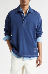 AMI PARIS Oversize Long Sleeve Polo