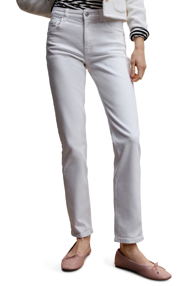Medium Comfort Straight Leg Jeans, Main, color, WHITE