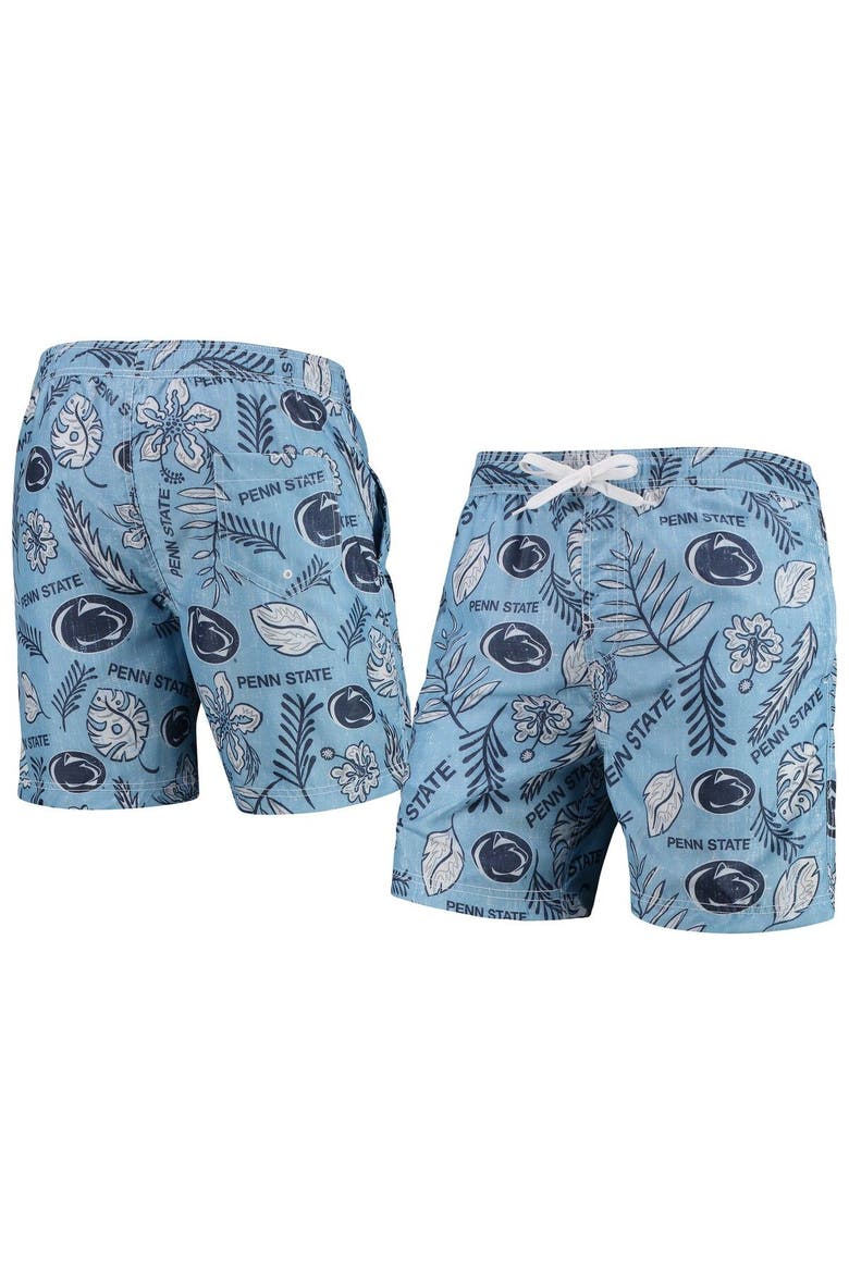 Men's Wes & Willy Light Blue Penn State Nittany Lions Vintage Floral Swim Trunks, Alternate, color, Light Blue
