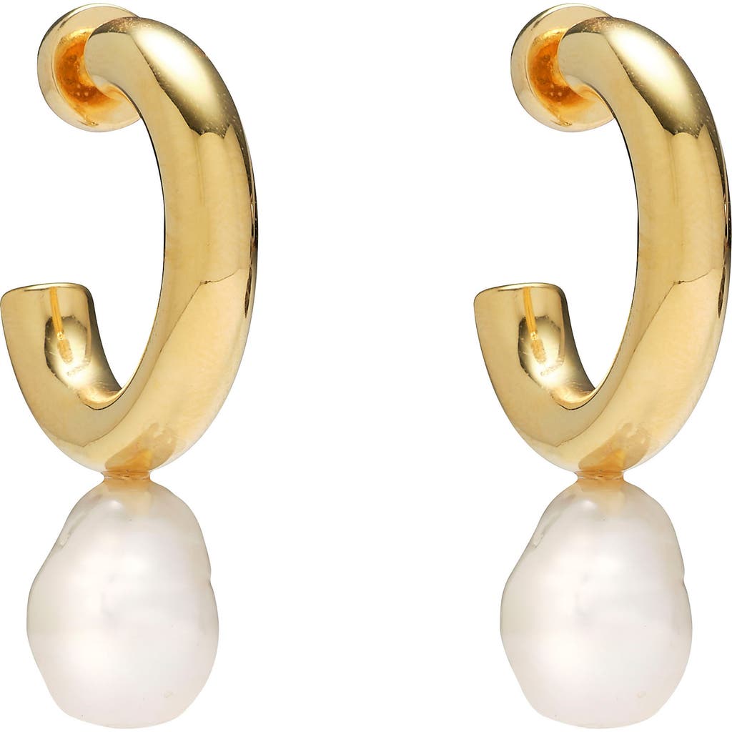 Lady Grey Isla Cultured Pearl Drop Earrings In Gold