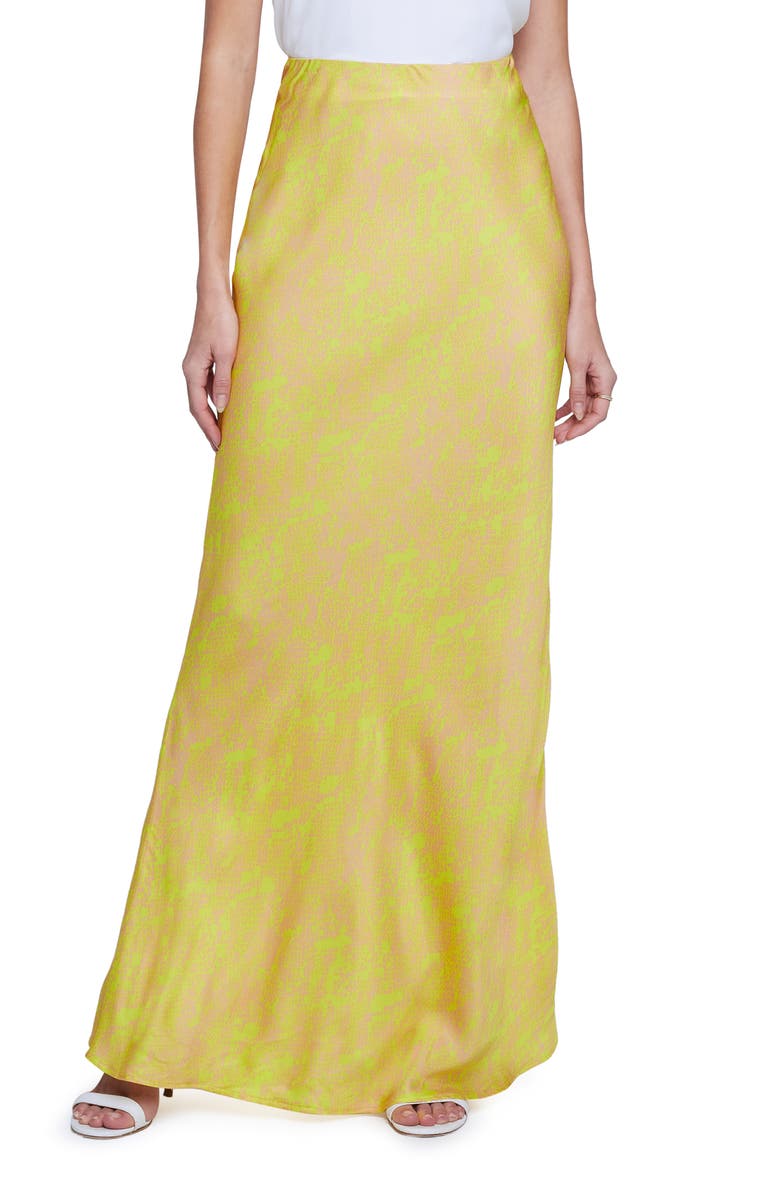 L'AGENCE Zeta Abstract Print Bias Maxi Skirt, Main, color, 