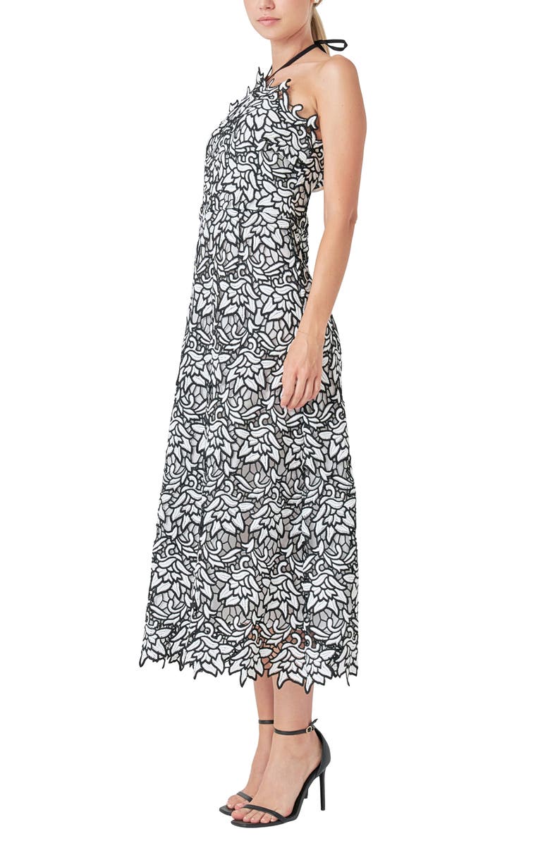 Endless Rose Lace Halter Dress, Alternate, color, White/ Black