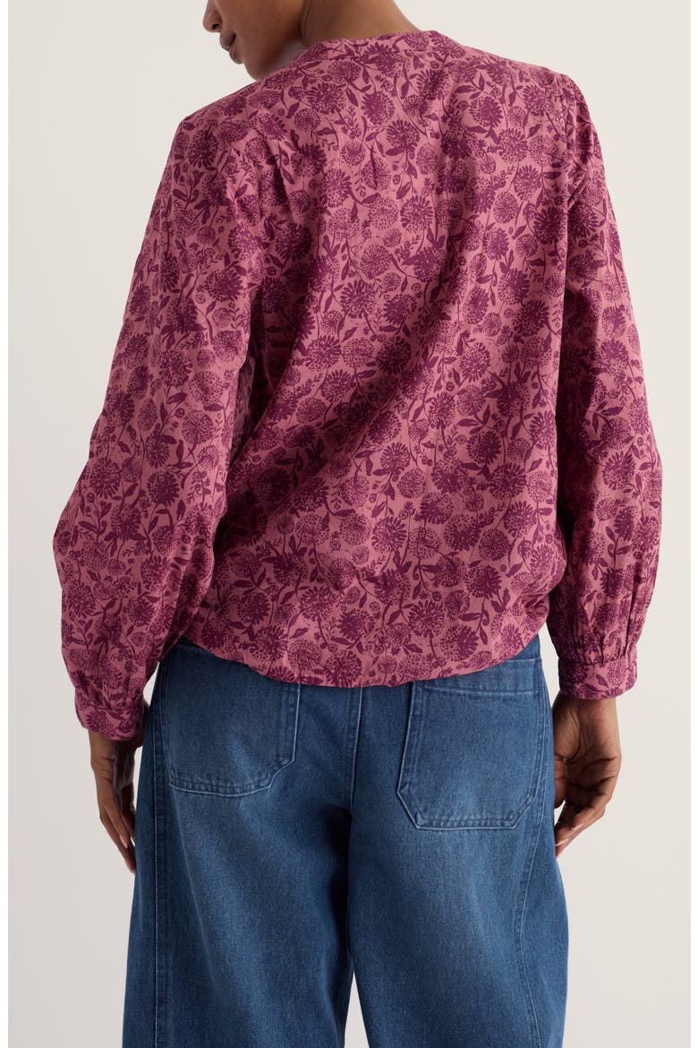St Mawes Floral Organic Cotton Shirt, Alternate, color, ALLIUM FLOWERS DRIED ROSE