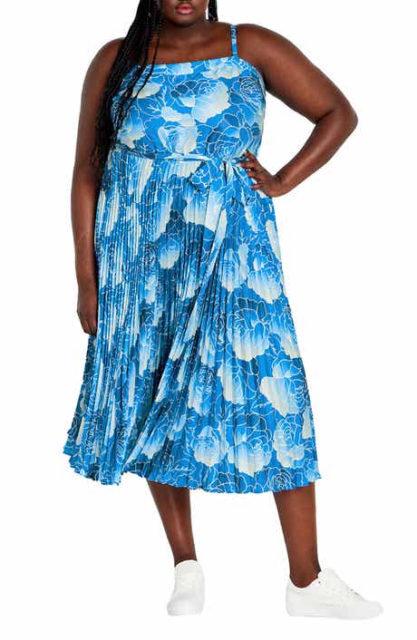 City Chic Jayda Print Pleated Sundress