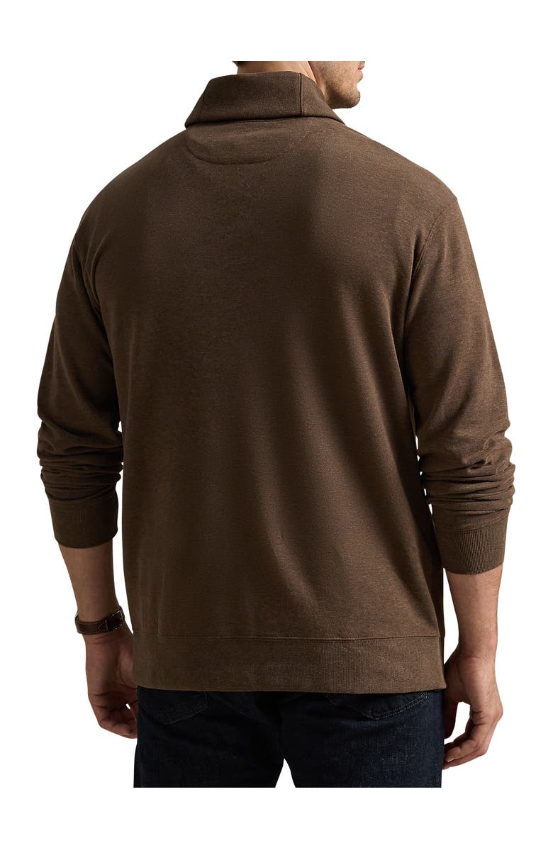 Polo Ralph Lauren Big & Tall Luxury Jersey Shawl-Collar Pullover, Alternate, color, Nutmeg Brown Heather