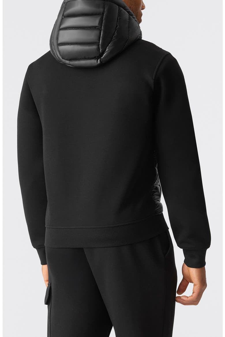 Fletcher Mixed Media Down Jacket, Alternate, color, BLACK