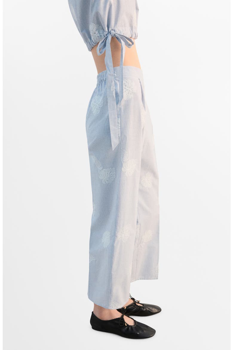 Embroidered Stripe Pants, Alternate, color, BLUE