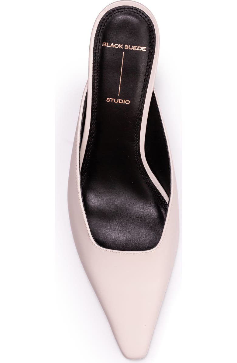 BLACK SUEDE STUDIO Logan Kitten Heel Mule, Alternate, color, Coconut Leather