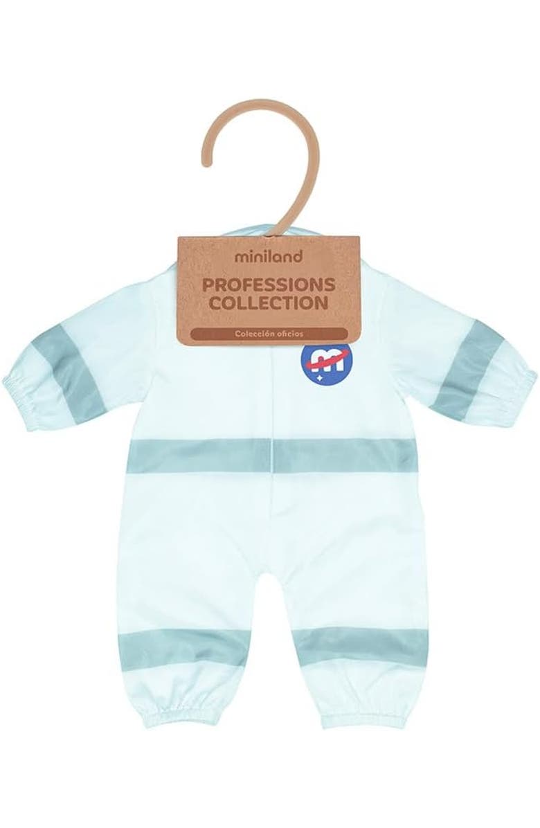 Miniland Careers Collection - Astronaut Doll Outfit with Spacesuit & Helmet for 15" Baby Dolls, Alternate, color, White Multi