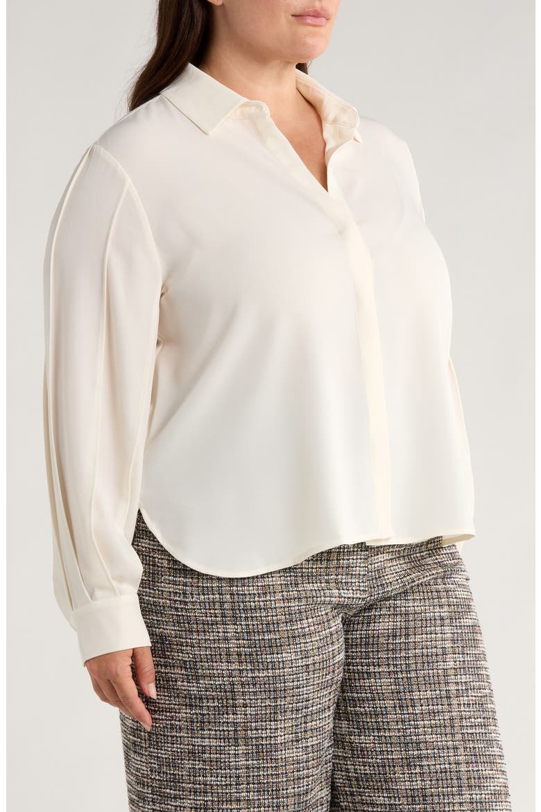 Ivette Pleated Balloon Sleeve Button-Up Shirt, Alternate, color, NATURAL PEARL