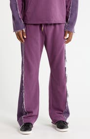 HONOR THE GIFT Distressed Denim Panel Flare Sweatpants